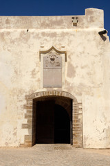 Fototapeta na wymiar Algarve (Portugal). Access to the Interior of the Fortress of Sagres in the Algarve