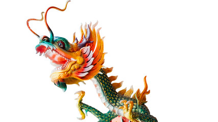 Colorful Chinese dragon on white background.