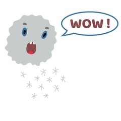 animated cloud with amazement emotion vector illustration