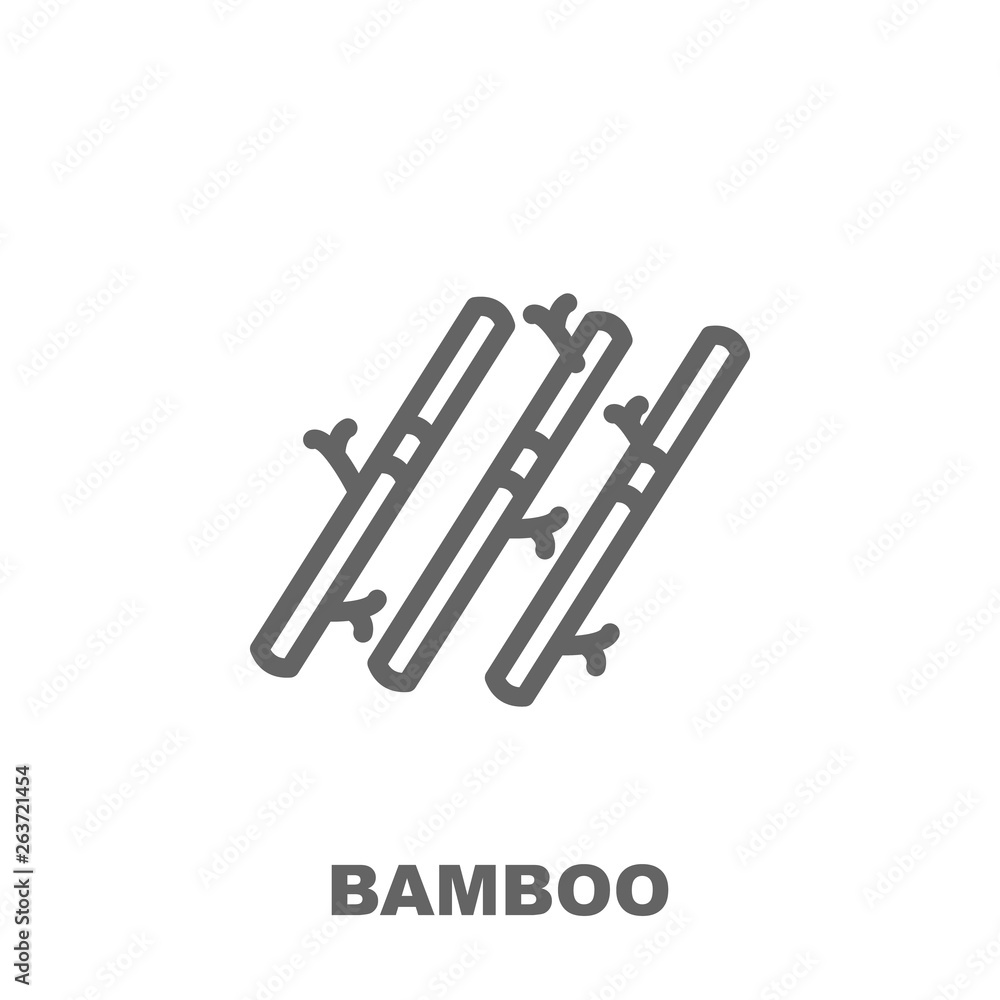 Poster bamboo icon. element of row matterial icon. thin line icon for website design and development, app d
