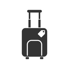 travel suitcase vector icon isolated on white background. travel and tourism concept. travel bag flat icon for web and ui design