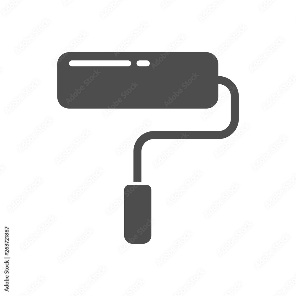 Poster roller vector icon isolated on white background. roller flat icon for web, mobile and user interface