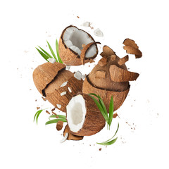 Fresh ripe coconut isolated