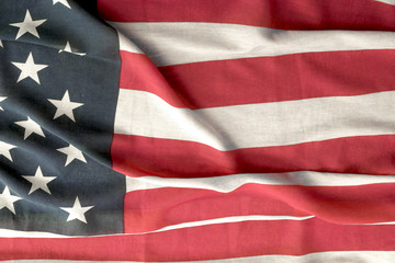 Fototapeta na wymiar Fragment of old American flag.