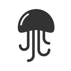 jellyfish vector icon isolated on white background. summer beach recreation concept. medusa flat icon for web and ui design