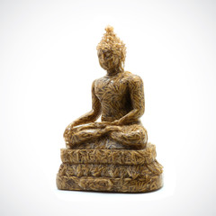 Image of Buddha, Buddha statue buddha image used as amulets of Buddhism religion,made from rice grain,Isolated from the white background.