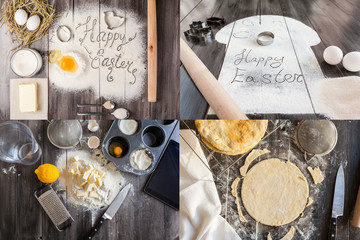 Ingredients for the dough and baking