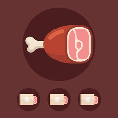 Meat vector illustration for butchery and food menu