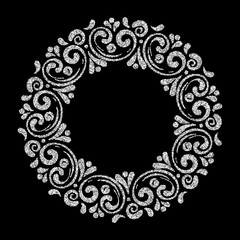 Elegant hand drawn retro floral frame