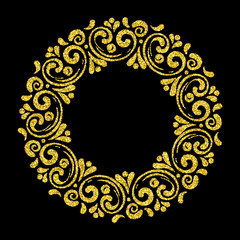 Elegant hand drawn retro floral frame