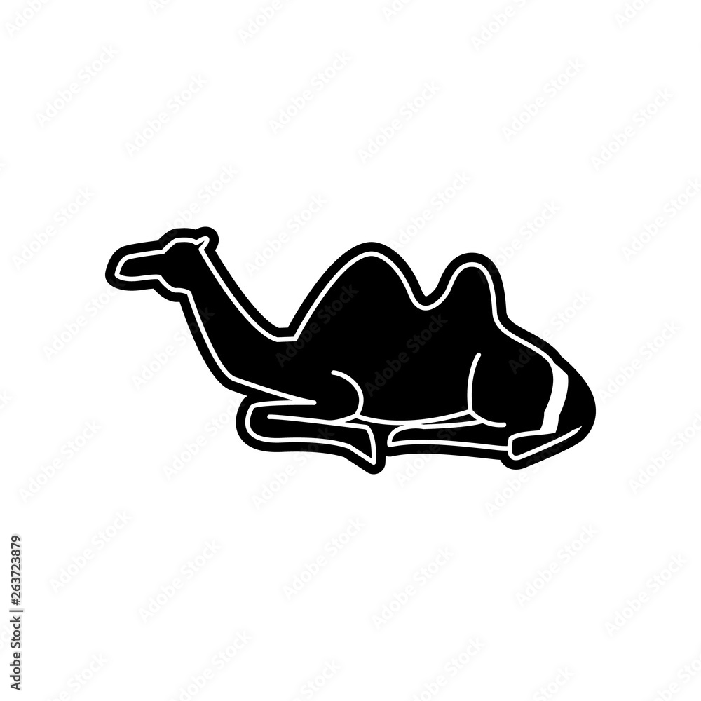 Poster camel icon. element of arabian for mobile concept and web apps icon. glyph, flat icon for website de