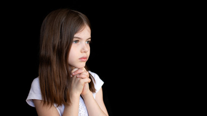 beautiful girl praying