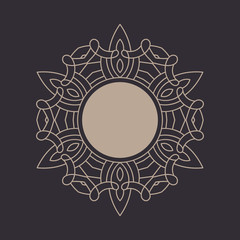 Elegant floral monogram design template