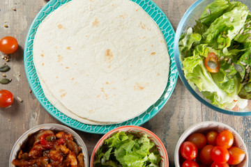 Fajitas with chicken , mexican cuisine, tex-mex cuisine