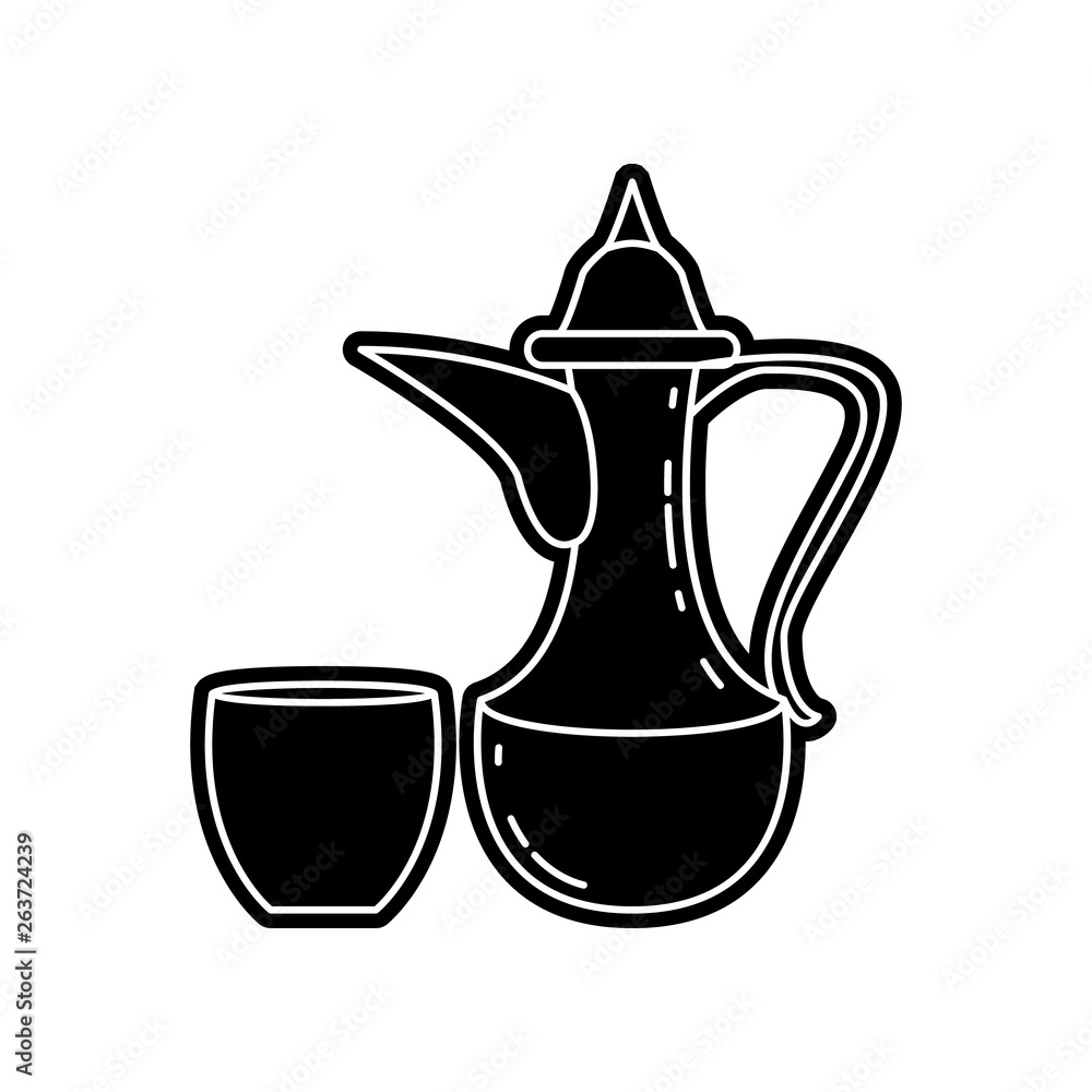 Poster jug and cup icon. element of arabian for mobile concept and web apps icon. glyph, flat icon for webs