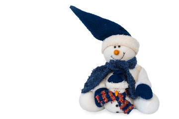 White snow doll made of fabric