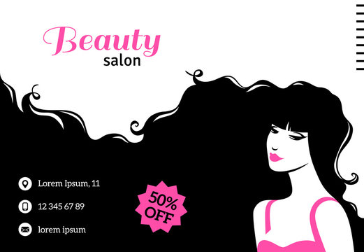 Flyer or card template with woman - Powered by Adobe
