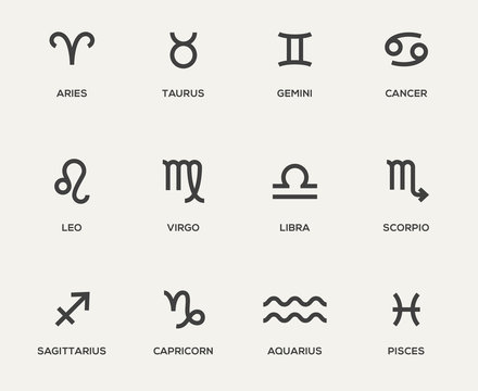 Zodiac signs illustrations set