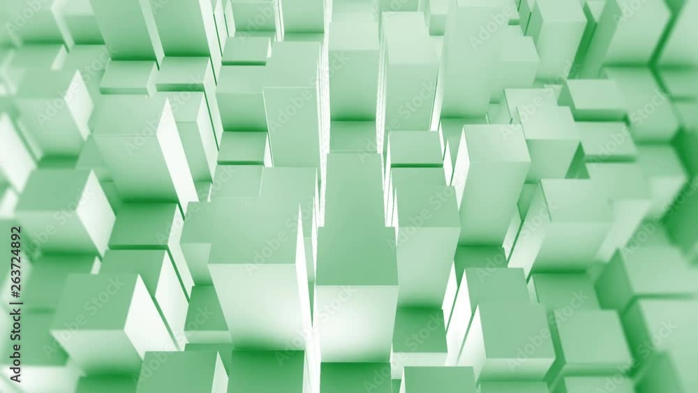 Poster abstract square geometric surface animation. light bright clean minimal squares. random waving motio