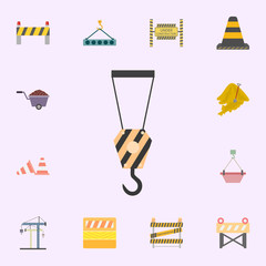 crane hook colored icon. Building materials icons universal set for web and mobile