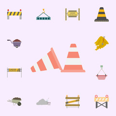 Fototapeta na wymiar road cones colored icon. Building materials icons universal set for web and mobile
