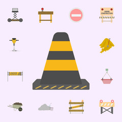 Fototapeta na wymiar road cone colored icon. Building materials icons universal set for web and mobile
