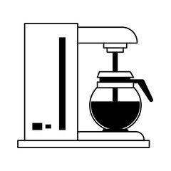 Coffee making machine with pot in black and white