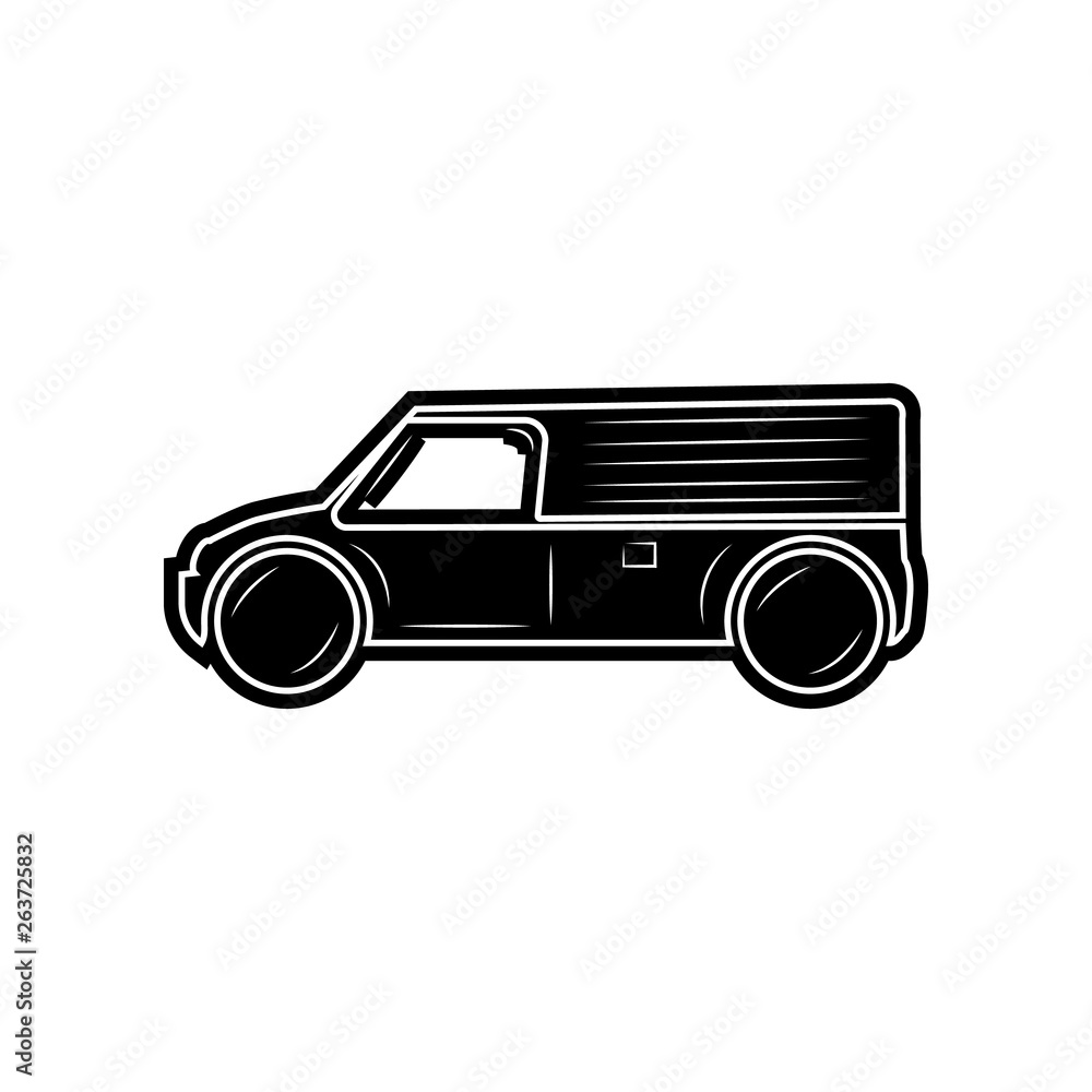 Poster van icon. element of cars for mobile concept and web apps icon. glyph, flat icon for website design 