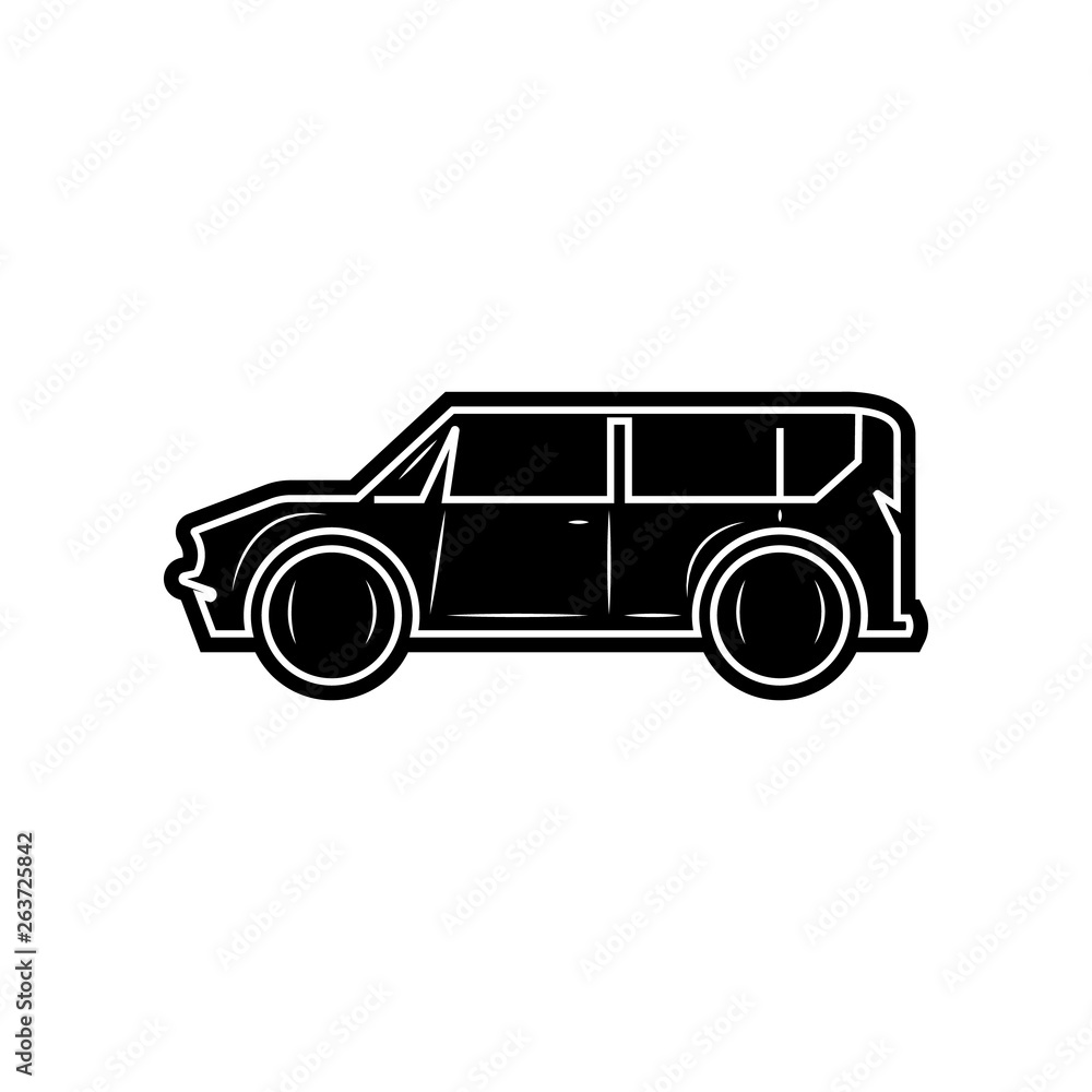 Poster minivan car icon. element of cars for mobile concept and web apps icon. glyph, flat icon for website