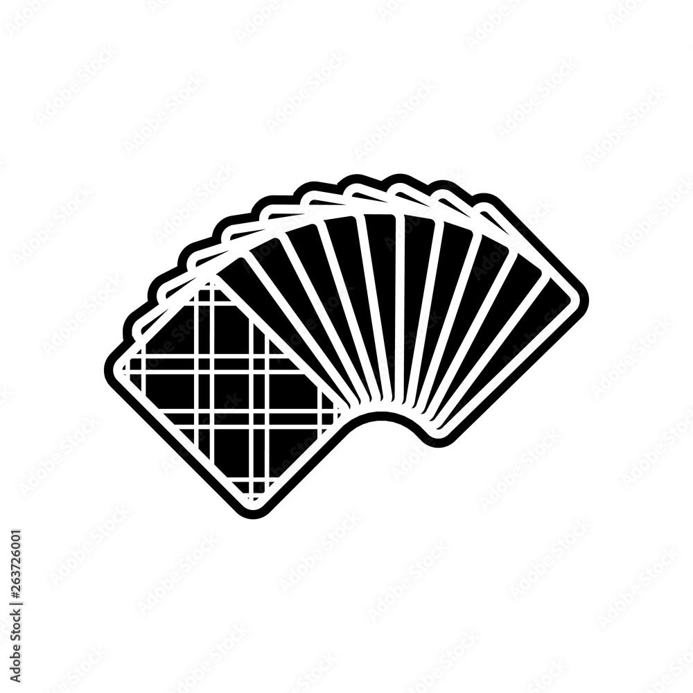 Aufkleber an uncovered deck of cards from the back icon. element of casino for mobile concept and web apps ico