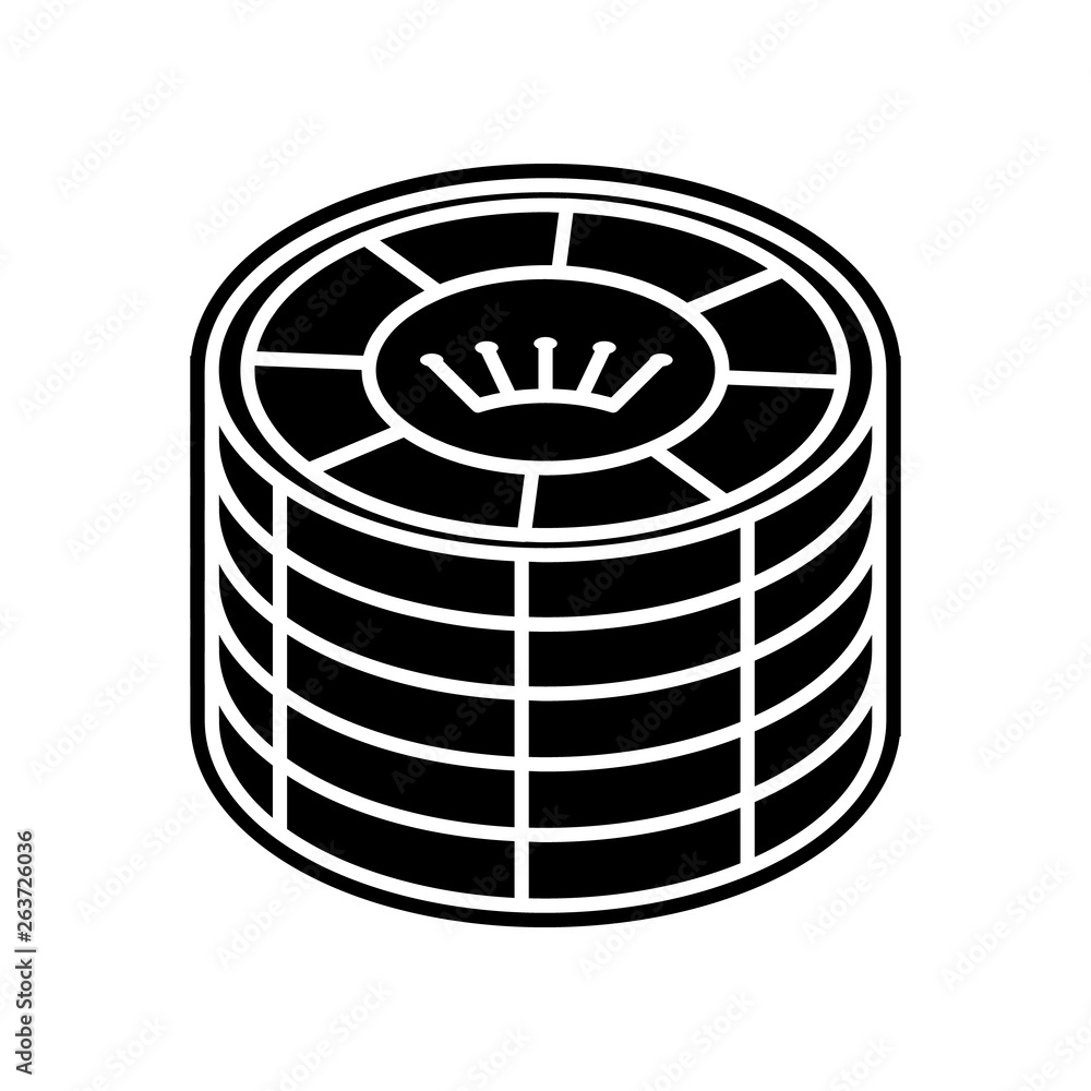Poster stack of game chips icon. element of casino for mobile concept and web apps icon. glyph, flat icon f