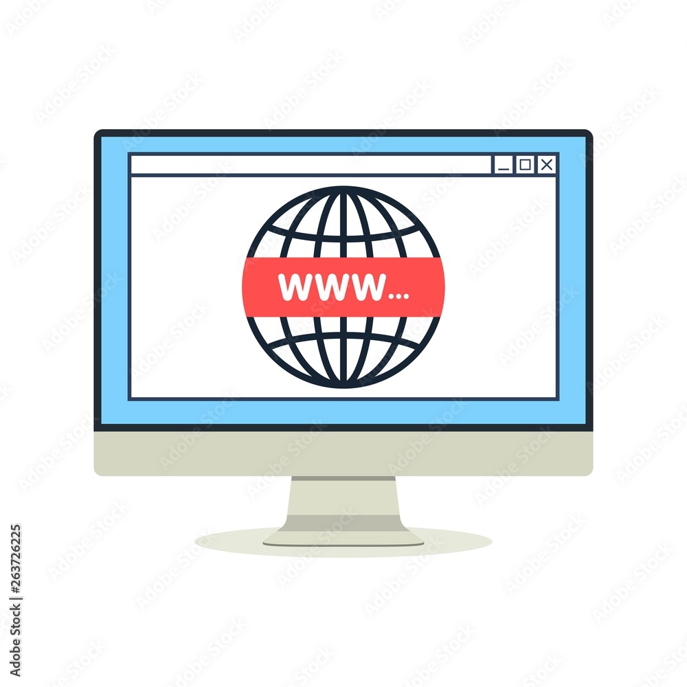 Aufkleber internet technology and network connection concept. communication systems and technologies. monitor 