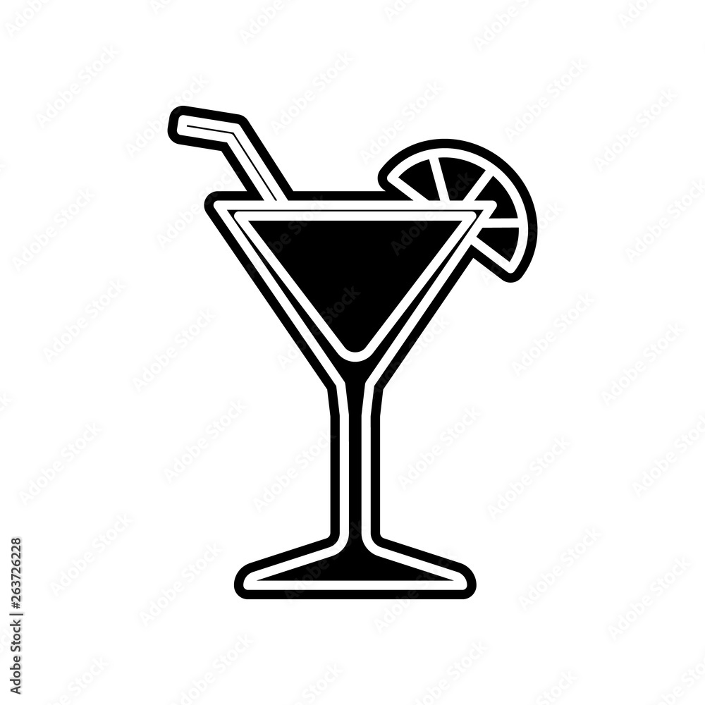 Poster cocktail icon. element of casino for mobile concept and web apps icon. glyph, flat icon for website 