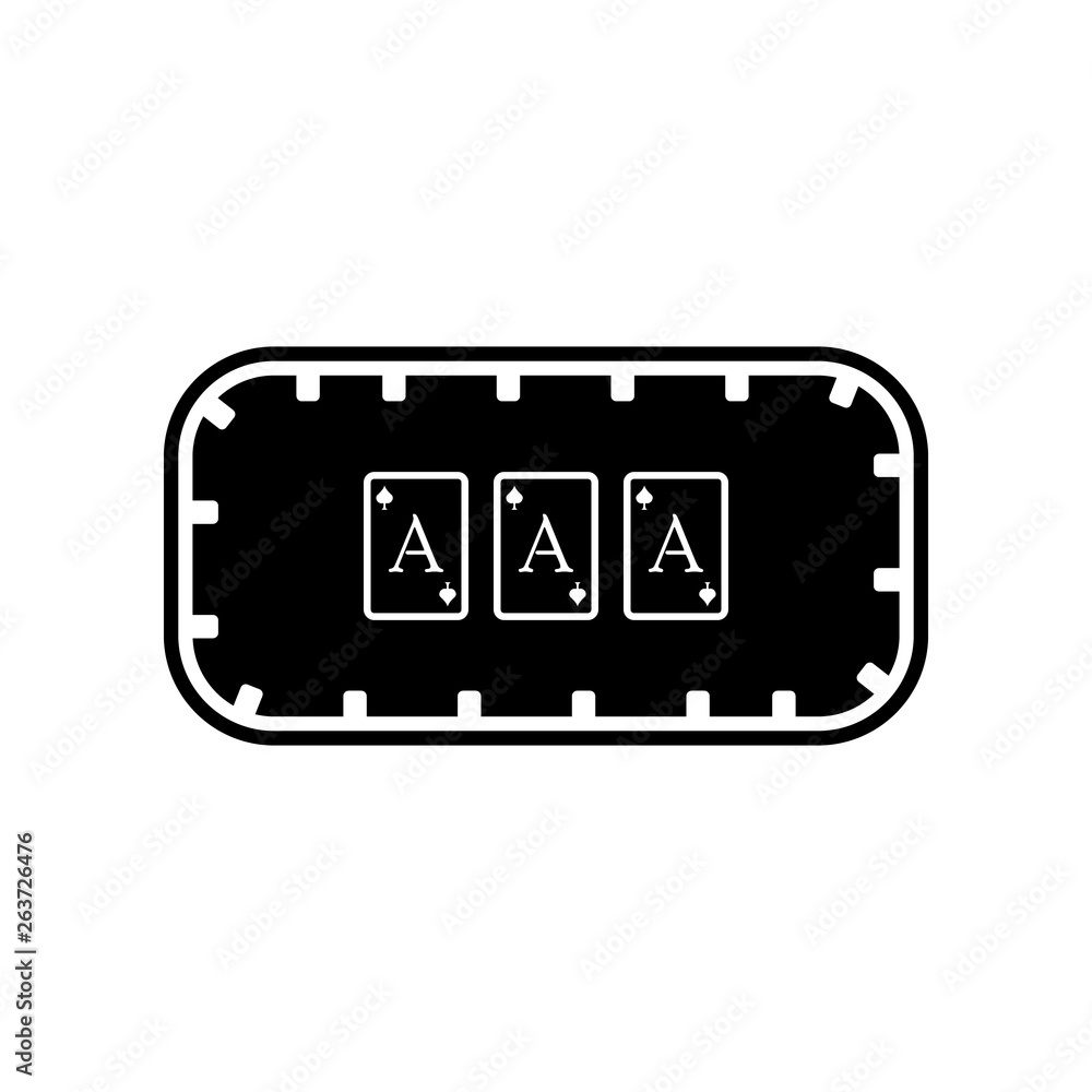 Poster playing table in the casino icon. element of casino for mobile concept and web apps icon. glyph, fla