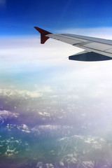 Fototapeta premium Airplane wing in the sky
