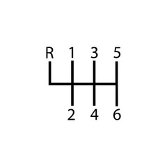 Six-speed gearbox sign