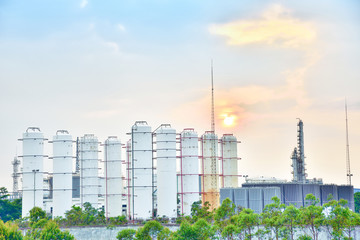 Chemical plant of refinery storage tanks