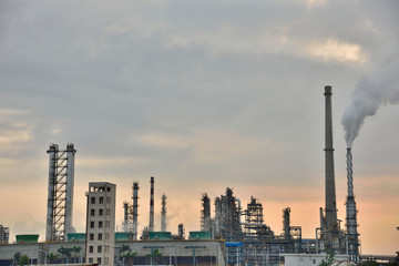 Fototapeta na wymiar Chemical plant of refinery storage tanks