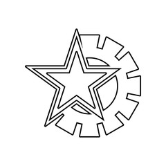 Communist star and mechanism icon. Element of Communism Capitalism for mobile concept and web apps icon. Outline, thin line icon for website design and development, app development