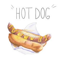 Hot dog with mustard