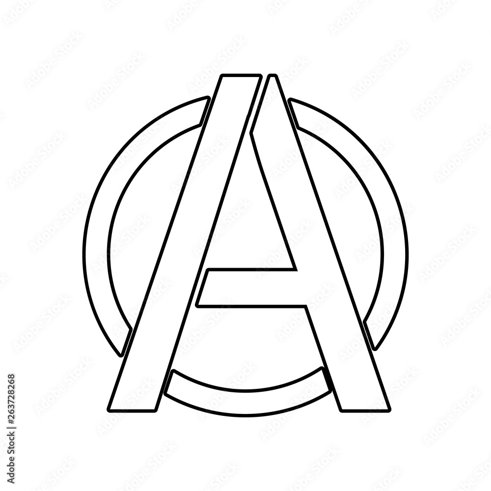Poster a sign of anarchy icon. element of communism capitalism for mobile concept and web apps icon. outlin
