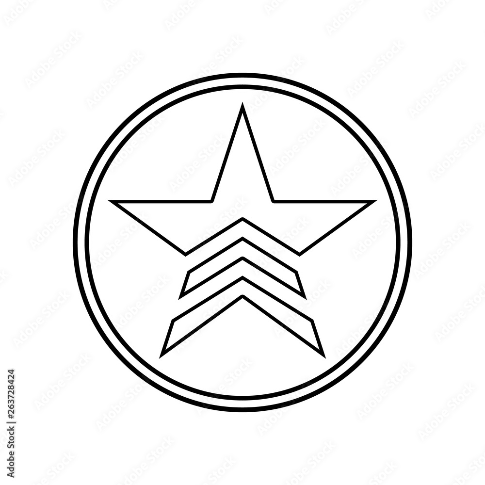 Aufkleber a military star in a circle icon. element of communism capitalism for mobile concept and web apps ic