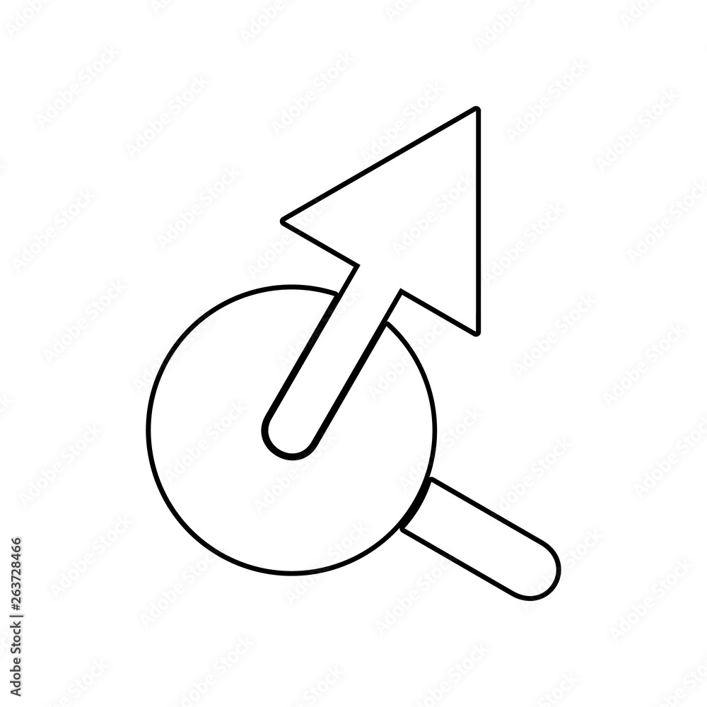 Poster arrow from circle icon. element of communism capitalism for mobile concept and web apps icon. outlin
