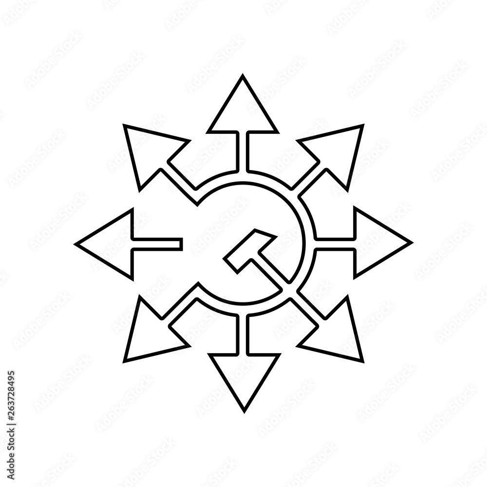 Poster sickle and hammer arrows icon. element of communism capitalism for mobile concept and web apps icon.