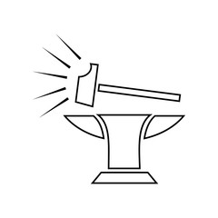 hammer and anvil icon. Element of Communism Capitalism for mobile concept and web apps icon. Outline, thin line icon for website design and development, app development