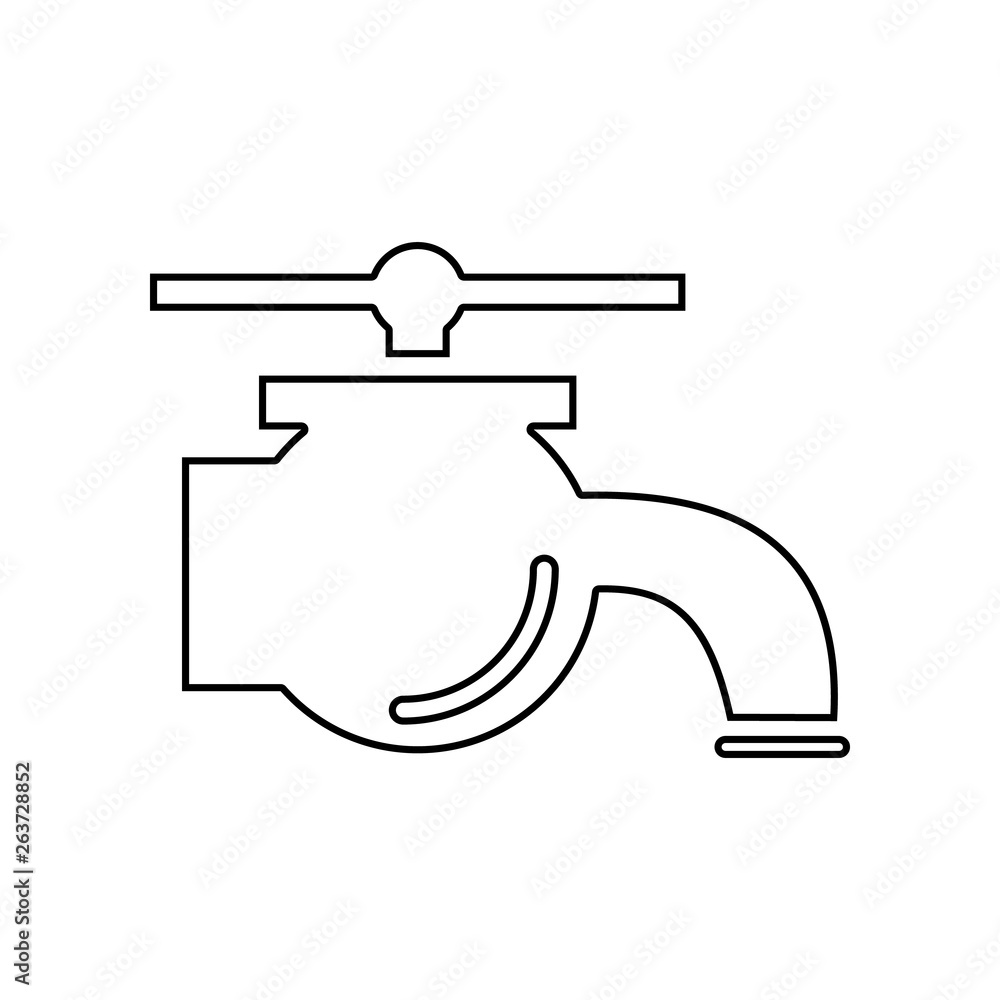 Aufkleber water tap icon. element of constraction tools for mobile concept and web apps icon. outline, thin li