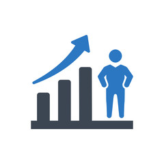 Business growth chart icon