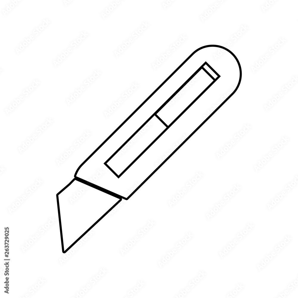 Poster stationery knife icon. element of constraction tools for mobile concept and web apps icon. outline, 