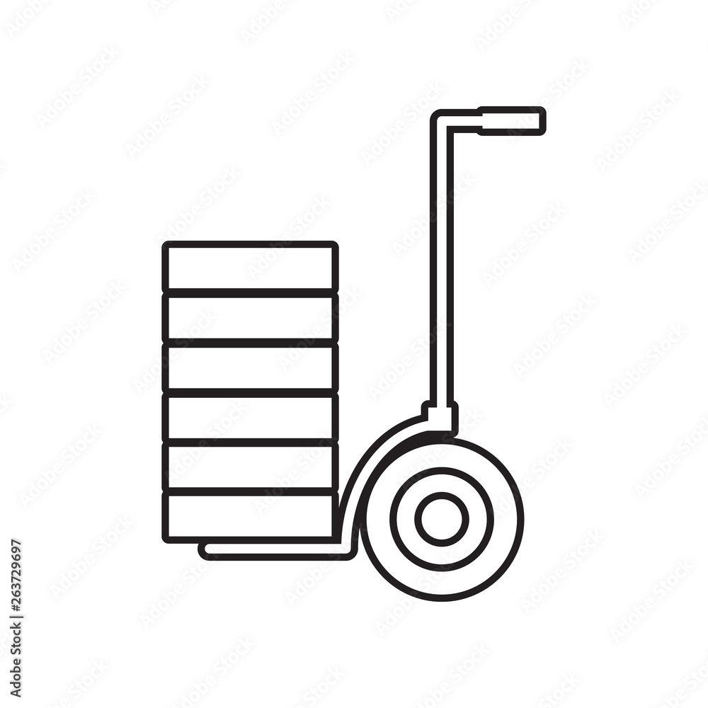 Poster handcart icon. element of constraction tools for mobile concept and web apps icon. outline, thin lin