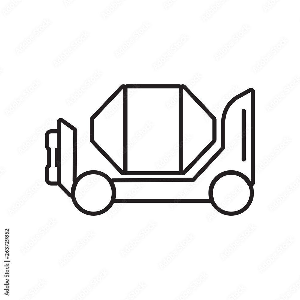 Poster concrete mixer icon. element of constraction tools for mobile concept and web apps icon. outline, th
